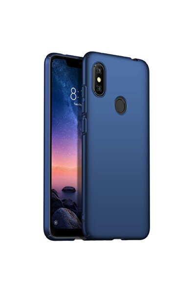 Ekolaks Xiaomi Redmi Note 6 Pro Kılıf Matte Silikon Premium Slim Lacivert + S...