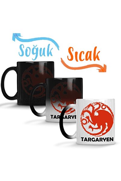 Baskı Dükkanı Targaryen Game Of Thrones Sihirli Kupa Bardak Porselen