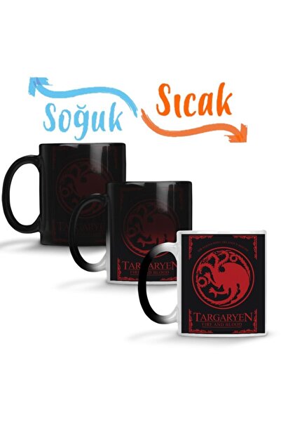 Baskı Dükkanı Game Of Thrones House Targaryen Sihirli Kupa Bardak Porselen