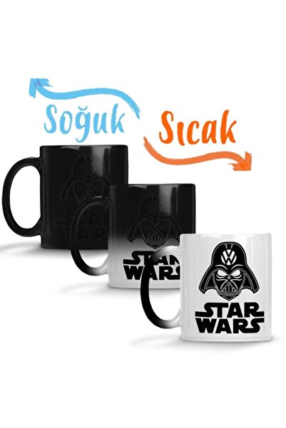 Baskı Dükkanı Star Wars Logo Sihirli Kupa Bardak Porselen