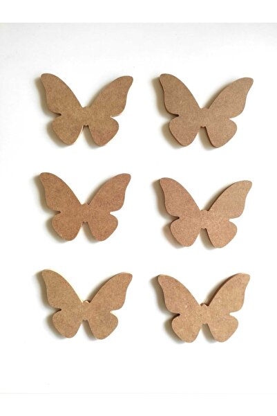 DEKOLOBİ 6'lı Mini Kelebek Seti Boyanabilir Ham Mdf Obje