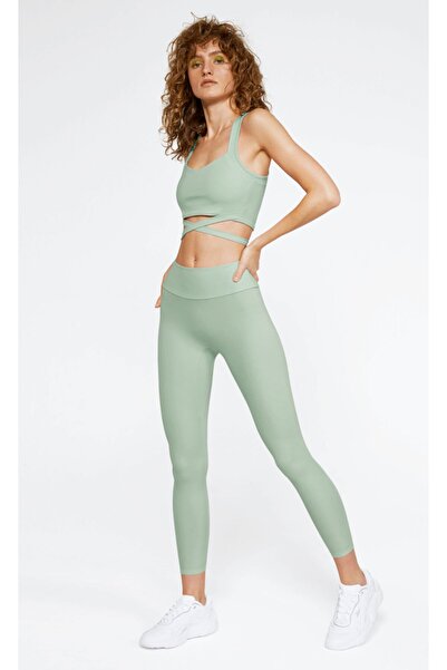 YES FLÂNEUSE Bethany Yüksek Bel Yf Signature, Açık Yeşil Tayt