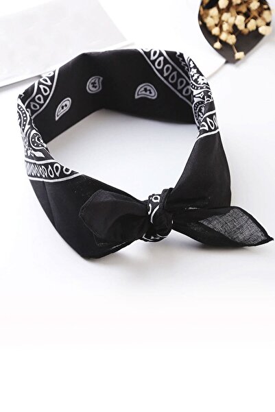 fullcontrol Ethnic Patterned Bandana Headband Unisex Black