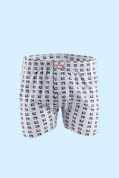 Ceylanoğlu Men's Patterned Printed Loose Cut Towel Boxer 3-Piece