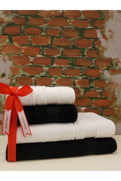 Özdilek Trendy Best Set (Bath Set) - Black and White