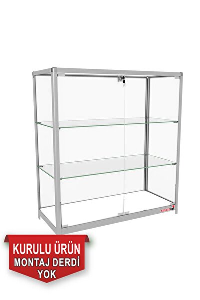 TEDA Camlı Vitrin - Camlı Dolap - Camlı Koleksiyon Vitrini - Cam Raf - Kurulu Ürün 95x90x40
