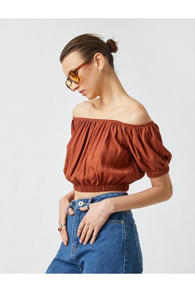 Koton Crop blúzka s krátkym rukávom