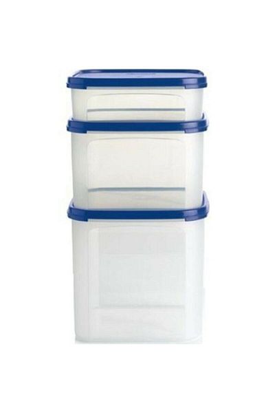 Tupperware Modular Dry Food Storage Set 3 Pieces Dark Blue