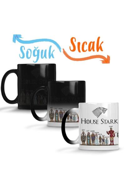 Baskı Dükkanı Game Of Thrones House Stark And Tony Stark Sihirli Kupa Bardak ...