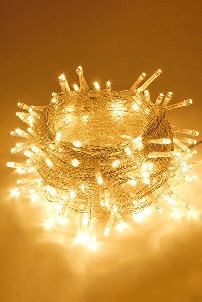 Parti dolabı 4 Mt Fişli Dekoratif Günışığı 100 Ampüllü Pirinç Led Yılbaşı Çam Ağaçı Led