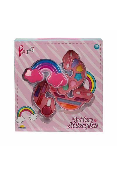 Sunman Pretty Pinky 3 Layer Rainbow Patterned Makeup Set