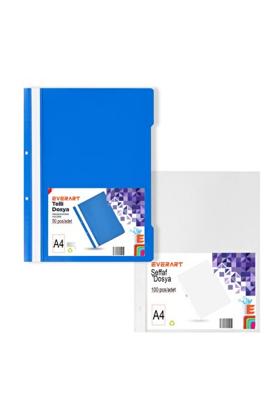 everart Telli Dosya Mavi 50 Li-poşet Dosya 100 Lü