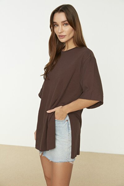 Trendyol Collection T-Shirt - Brown - Regular