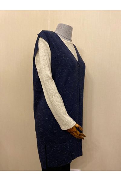 TEK Knitwear Mother Vest / Navy Blue