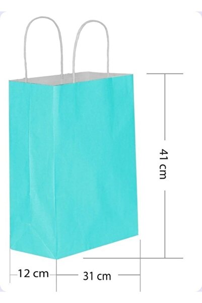 TATLI GÜNLER 5 Li Büyük Boy 31x41 Cm Büküm Saplı Kağıt / Karton Çanta-poşet Mavi