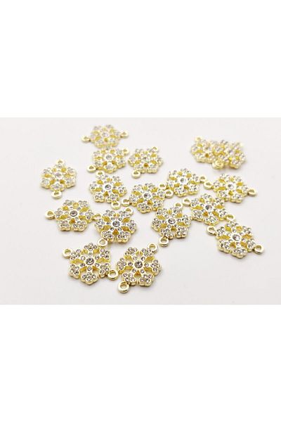 yiğit aksesuar Snowflake Model Jewelled Necklace Bracelet Pendant 2 Pieces