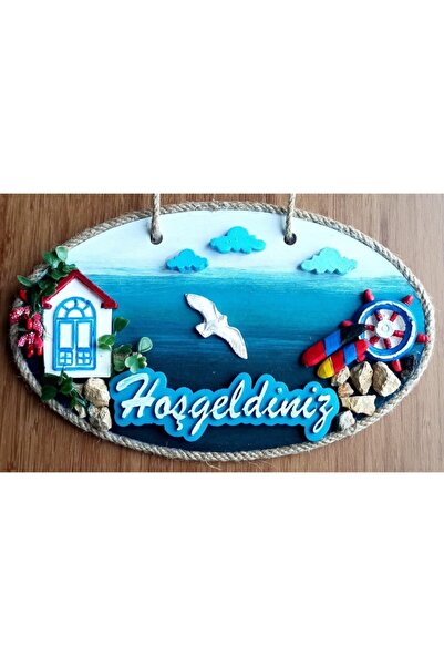 Mixperi Χειροποίητο στολίδι πόρτας με γράμματα καλωσορίσματος από την παράκτια πόλη