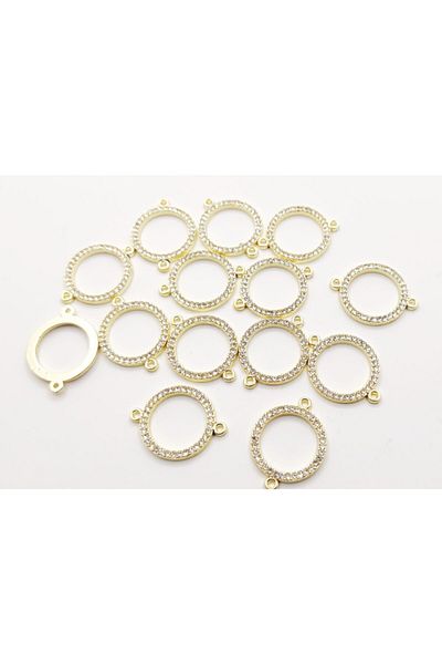 yiğit aksesuar Round Jewelled Necklace Bracelet Pendant 5 Pieces