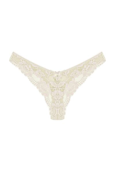 HNX Pachet de 2 chiloți de damă cu dantelă cu talie înaltă, cu tăietură braziliană