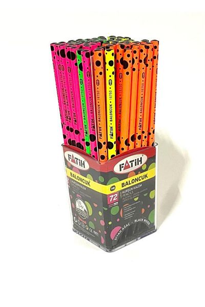 Fatih Black Lata Bubble Pencil 72pcs (Plastic Pen Holder)