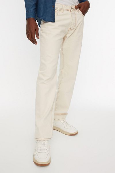 Trendyol Collection Ecru 100% Cotton Regular Fit Tobacco Stitching Jeans Jeans Tmnaw22Je0189