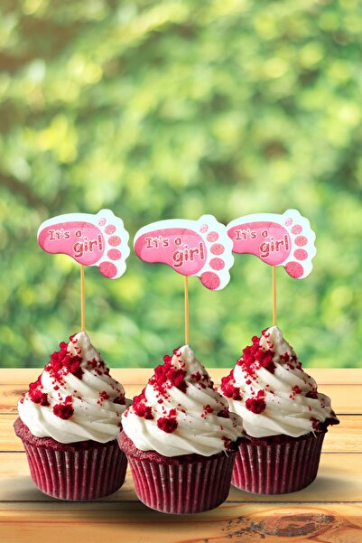 Huzur Party Store It's A Girl Kürdan Ayak Figürlü Hoşgeldin Bebeğim Pembe 10 ...