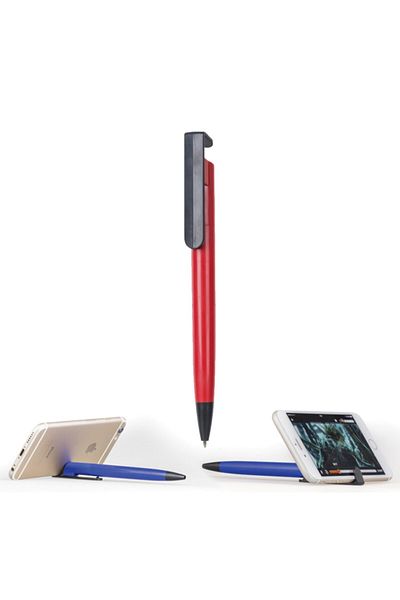 EGESTA 2 Pieces Blue Ink Ballpoint Pen with Phone Stand - Red