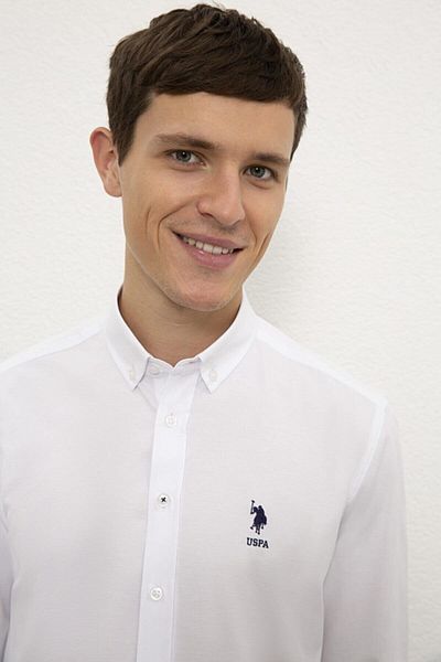 U.S. Polo Assn. Η.Π.Α. Ανδρικό πουκάμισο Polo Slim Fit 1102439 Nova 013 Λευκό