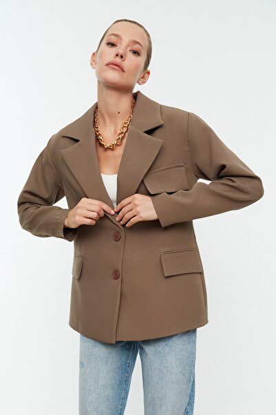Trendyol Collection Blazer - Brown - Oversize