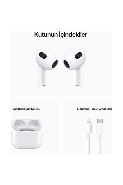 Apple Airpods 3.سماعة رأس لاسلكية من الجيل (إصدار Lightning Charge Box) MPNY3TU/A