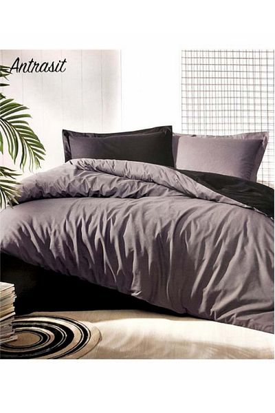 Özdilek Ranforce Double Duvet Cover Set - Anthracite Black Colormix