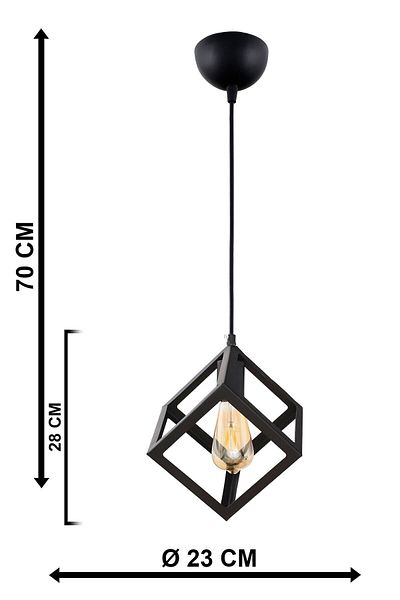 Begüsa Cube Single Black Chandelier