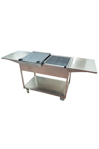 Çelebi Endüstriyel Mutfak Tekerlekli Barbekü - Kömürlü Bahçe Mangalı