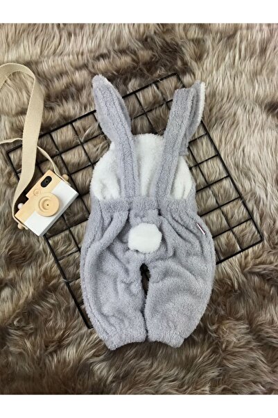 Minizade Welsoft Plush Unisex Rabbit Salopet Baby Jumpsuit