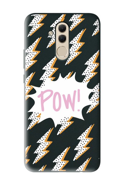 Spoyi حافظة هاتف متوافقة مع هاتف Huawei Mate 20 Lite بتصميم Pow باللون الأسود