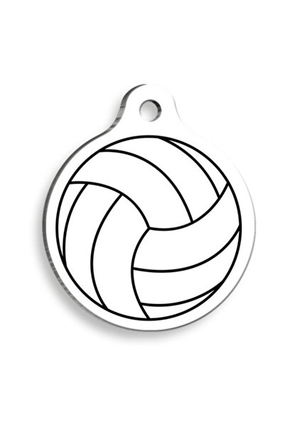 Genel Markalar Voleybol Toplu Beyaz Yuvarlak Kedi ve Köpek Künyesi Small 2,5 cm