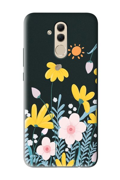 Spoyi حافظة هاتف متوافقة مع هاتف Huawei Mate 20 Lite بتصميم ربيعي باللون الأسود