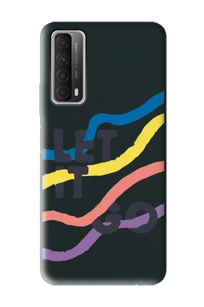 Spoyi حافظة هاتف Let It Go Design باللون الأسود متوافقة مع هاتف Huawei P Smar...