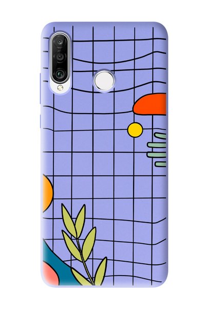 Spoyi Huawei P30 Lite Compatible Line Design Lilac Launch Phone Case