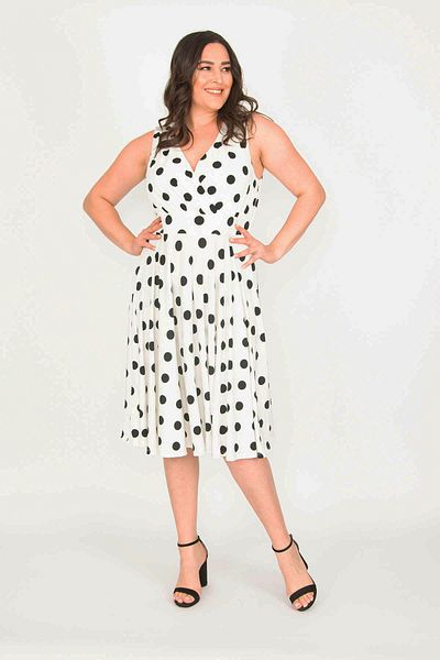 Şans Große Größen in Kleid - Weiß - A-Linie