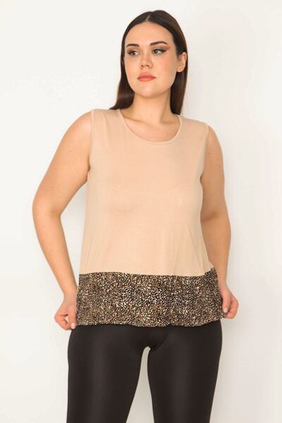 Şans Γυναικεία Αμάνικη Μπλούζα σε Μεγάλο Μέγεθος Garni Λεπτομερής 65n18014