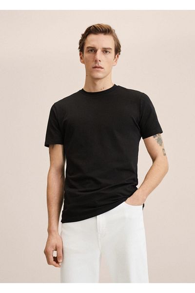MANGO Man Bavlněné Stretch tričko