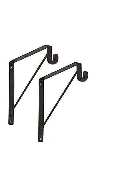 Depolife Metal Braket Raf Tutucu Demiri Askılık Borusu Takılabilir Duvar Mont...