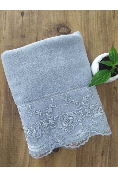 Çeyiz Bahçesi Ahmella Gri Havlu