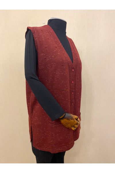 TEK Knitwear Mother Vest / Claret Red