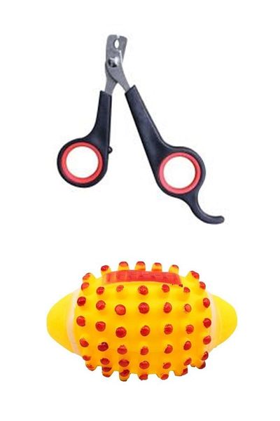 Vi Caro Colorful Cat Dog Biting Ball with Sound Barbed and Cat Dog Nail Clipper