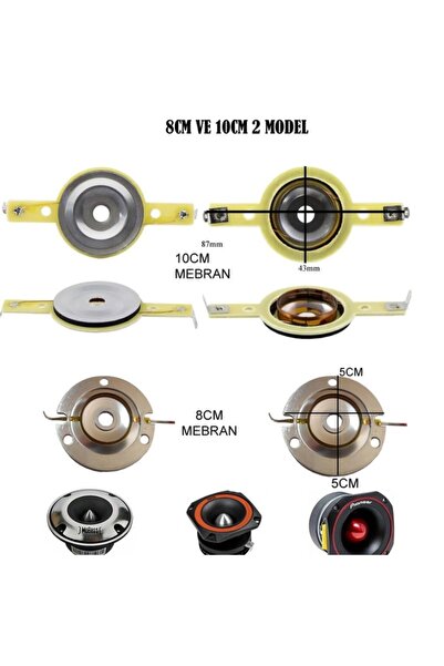 MOBASS 8 Cm Kaliteli Tweter Mebran -tamir Kiti-montajı Kolay -2 Adettir