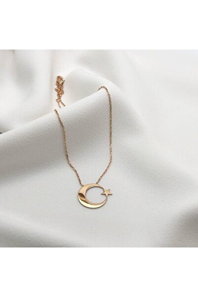 MidyatMelekSilver Gümüş Rose Ayyıldız Kolye