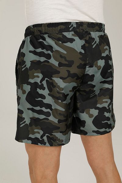 Kinetix Sn1017 Camo Swim Short 2F Khaki Men's Swim Shorts