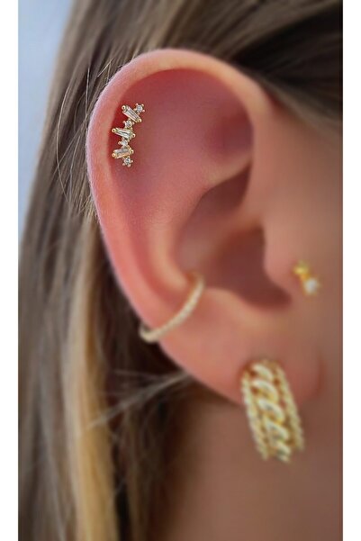 Arescollection Cerrahi Çelik Gold Renk Tragus Helix Piercing